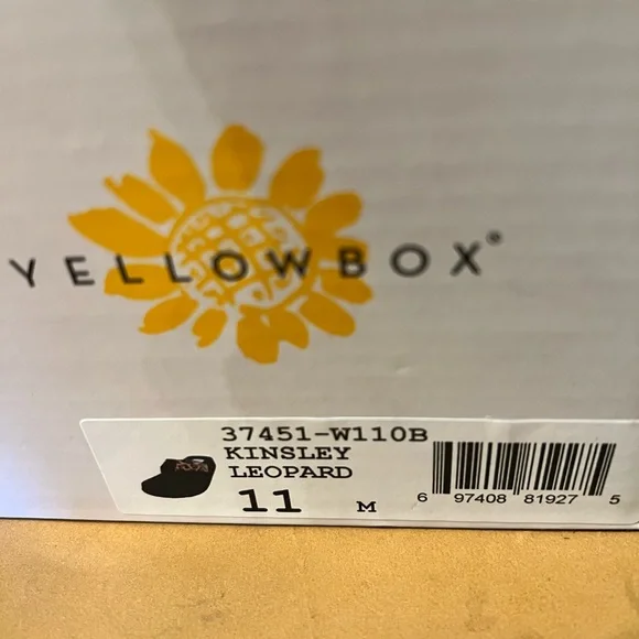 Yellow Box Women's Black Leopard Strap Flip Flop Sandals KINSLEY STYLE SIZE 11 - Picture 2 of 5